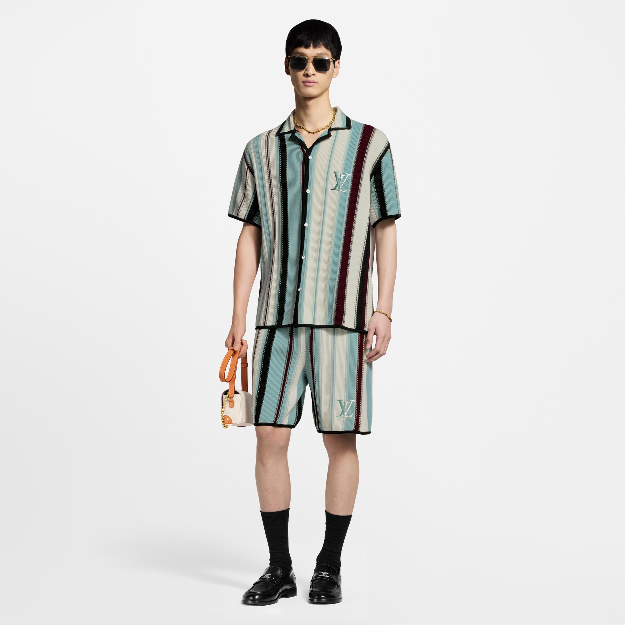 Shorts mit gehäkelten Streifen  Herren Ready to Wear Vollständige Ready to Wear | LOUIS VUITTON (Zoom)