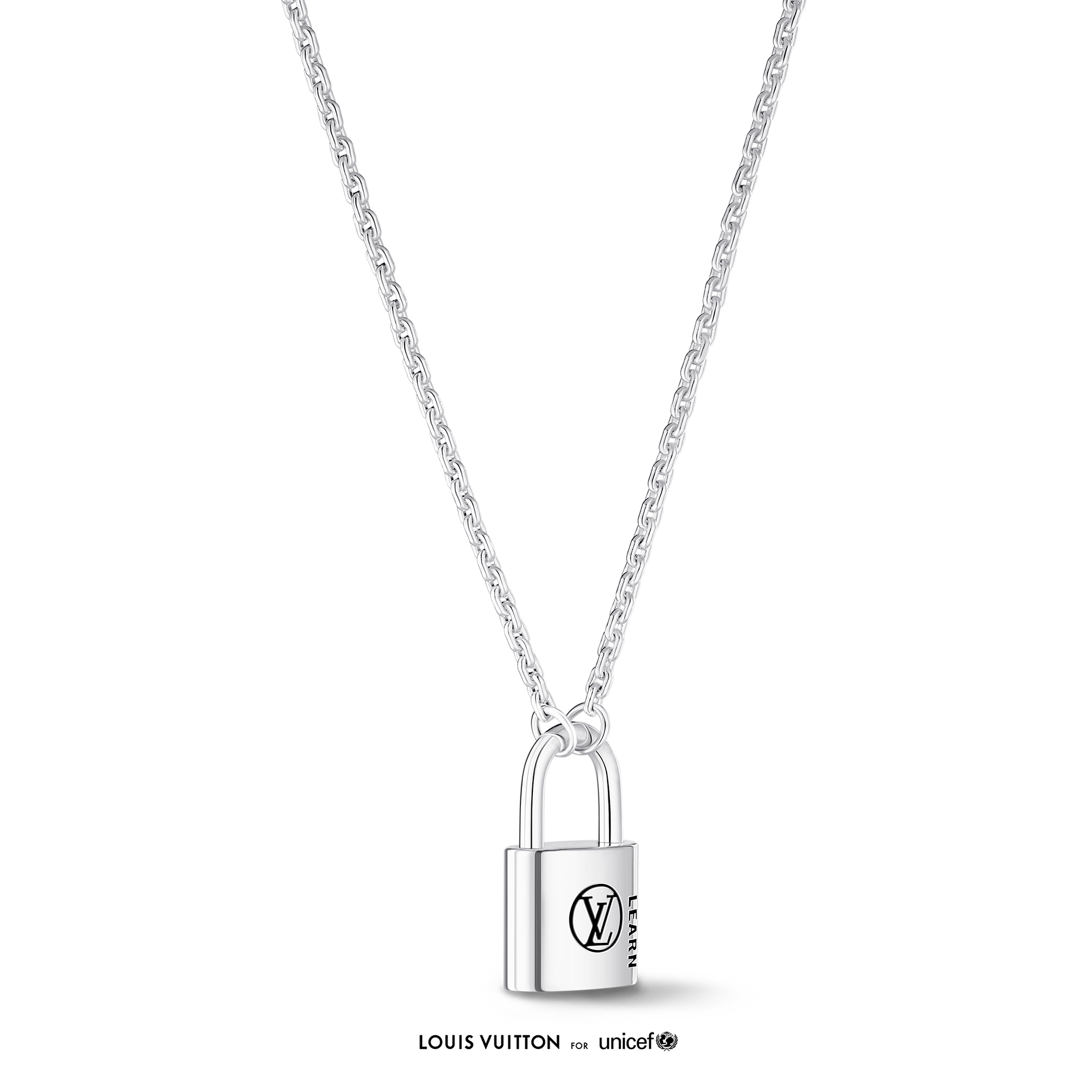 Silver Lockit Anhänger mit Halskette, Sterlingsilber, schwarzer Lack  Schmuck Kategorien Halsketten und Anhänger | LOUIS VUITTON (Zoom)