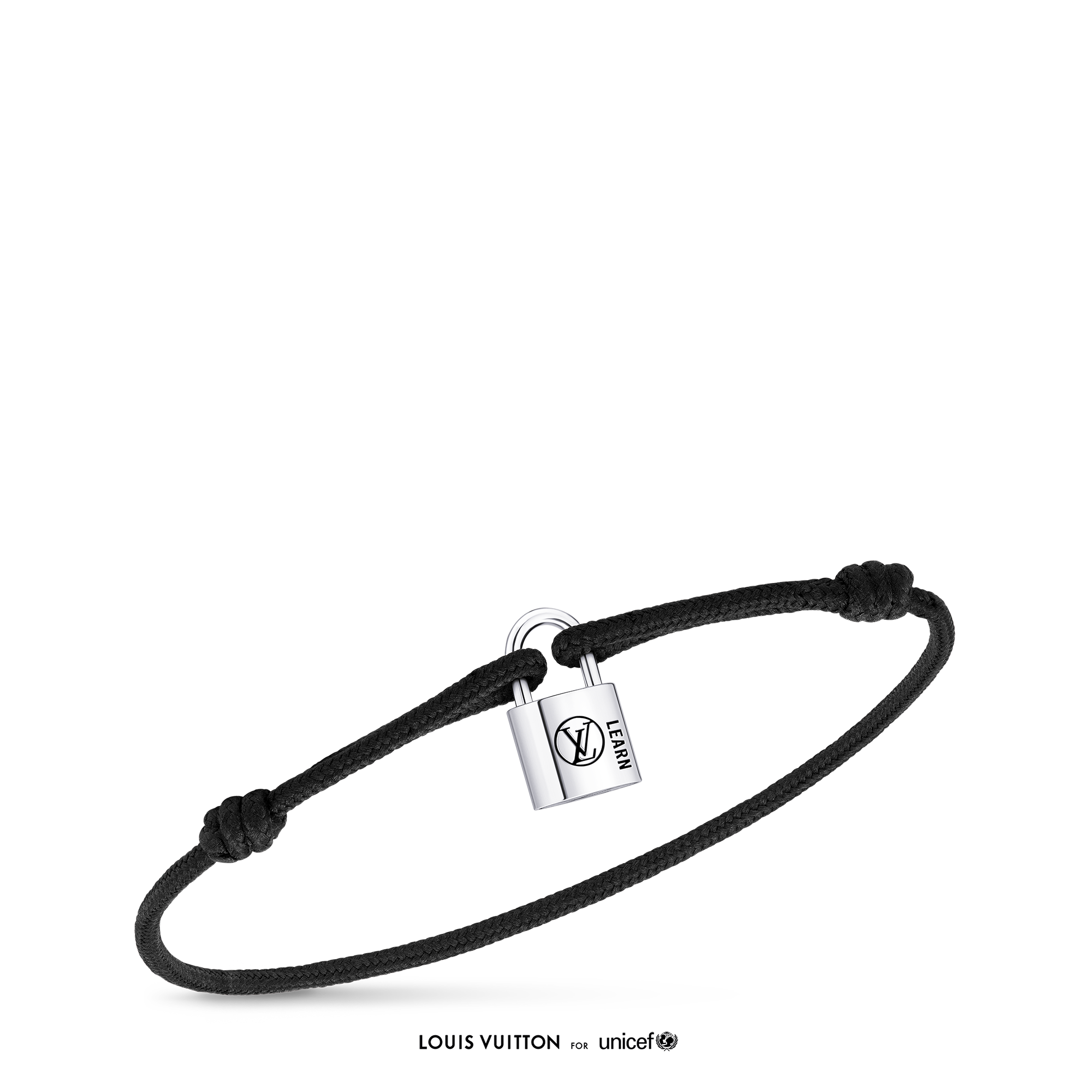 Silver Lockit Armband, Sterlingsilber, schwarzer Lack, schwarze Schnur aus Polyester  Jewelry Kategorien Armbänder | LOUIS VUITTON (Zoom)