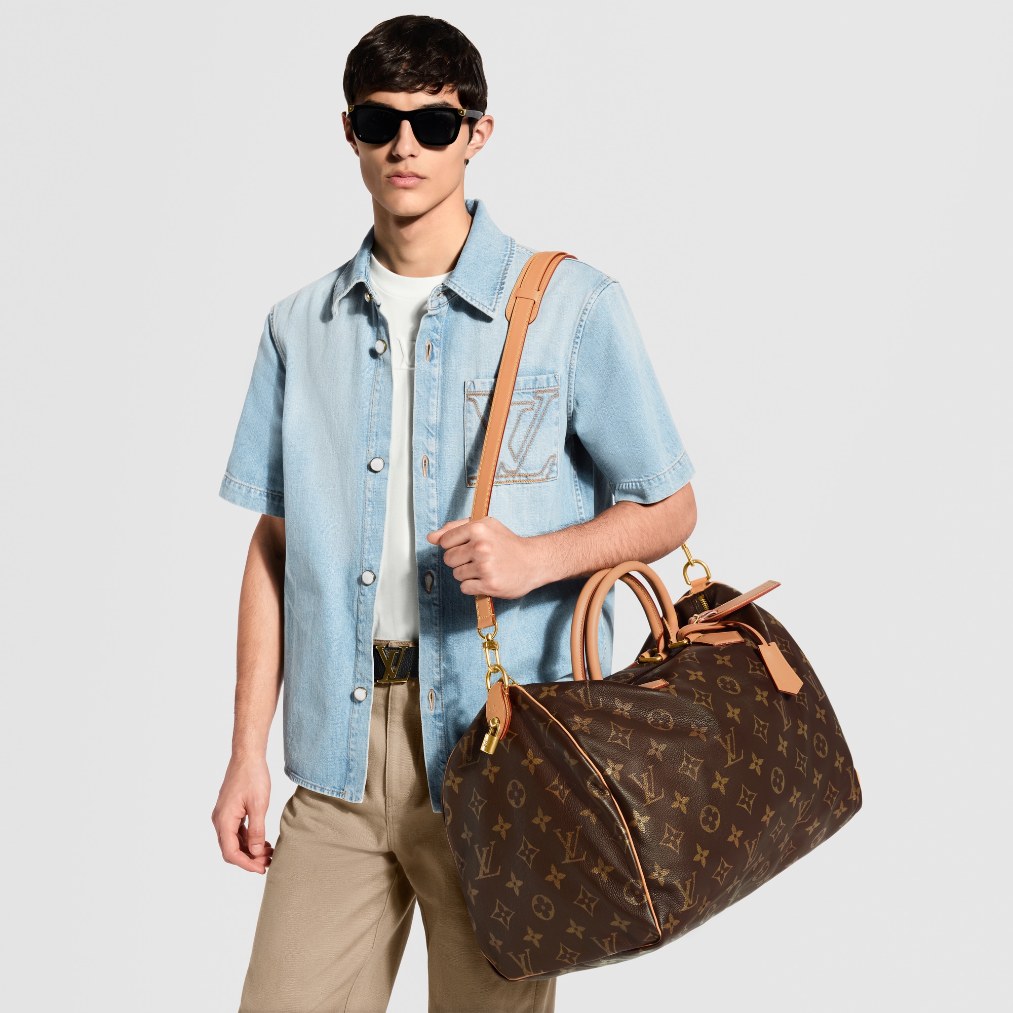 Speedy P9 50 mit Schulterriemen Autres Cuirs Monogram - Herren 