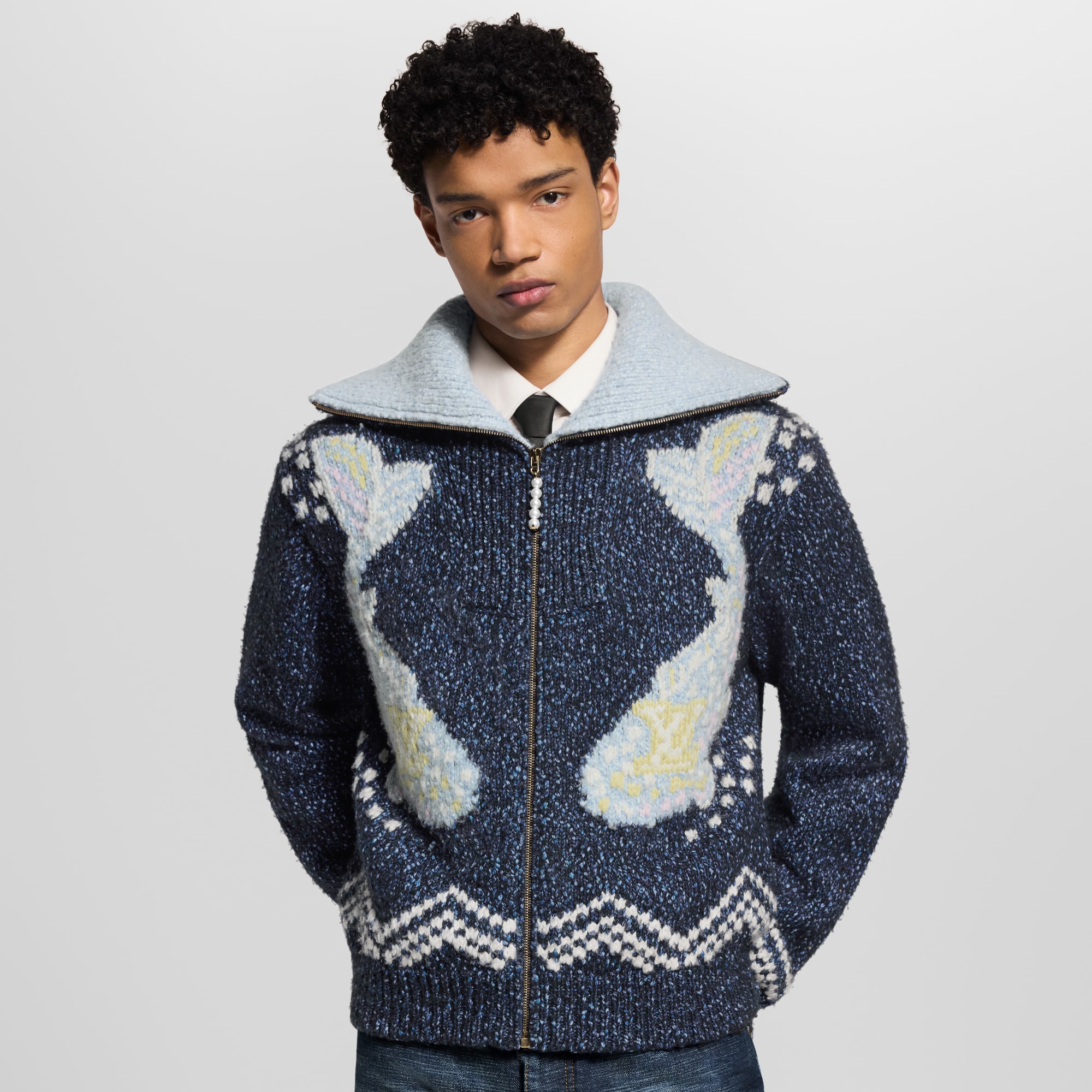 Strick-Blouson mit Reißverschluss  Herren Ready to Wear Vollständige Ready to Wear | LOUIS VUITTON (Zoom)