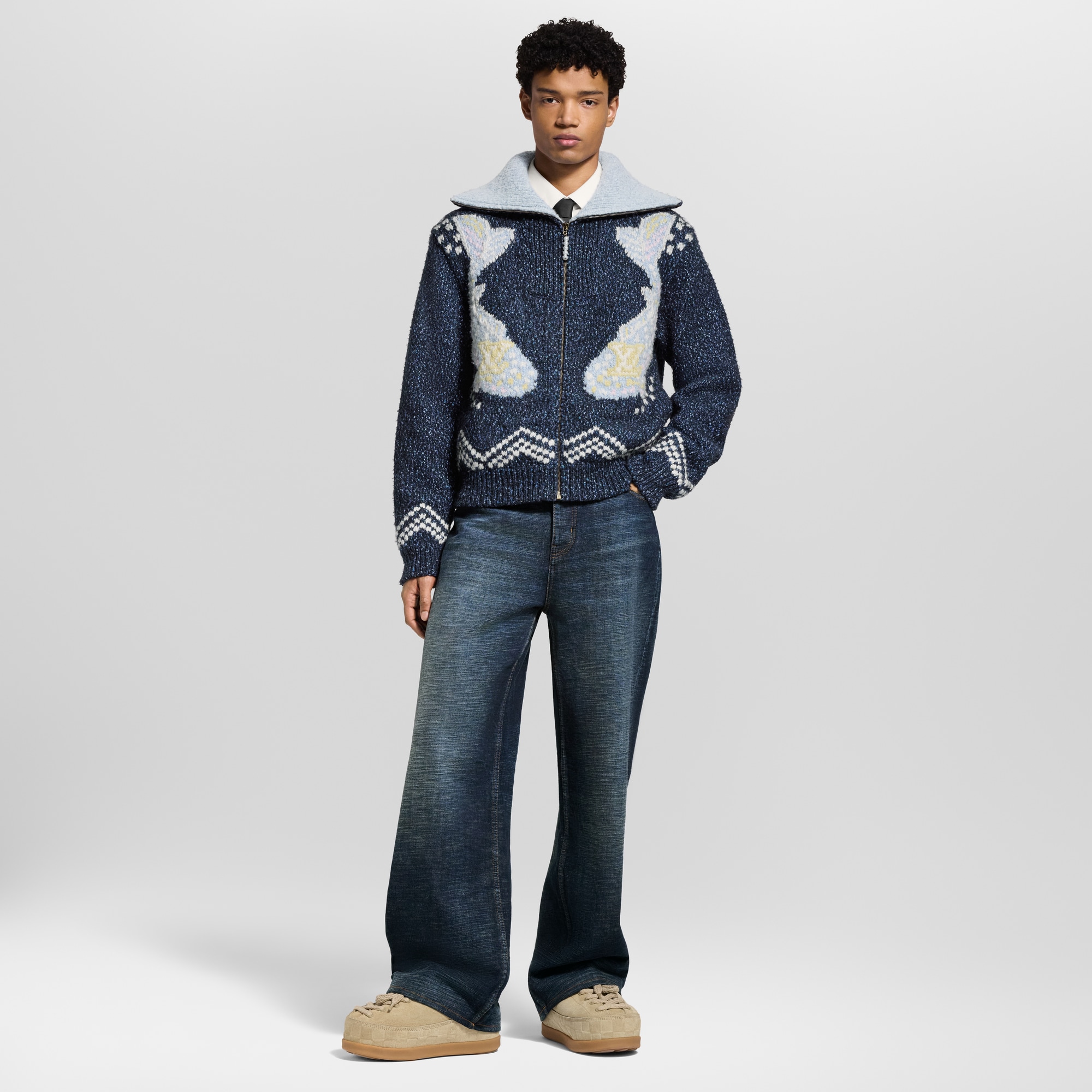 Strick-Blouson mit Reißverschluss  Herren Ready to Wear Vollständige Ready to Wear | LOUIS VUITTON (Zoom)