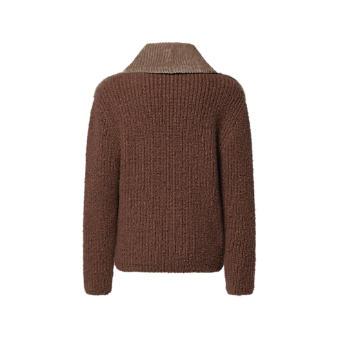 Strick-Cardigan aus Pelz mit Reißverschluss back view