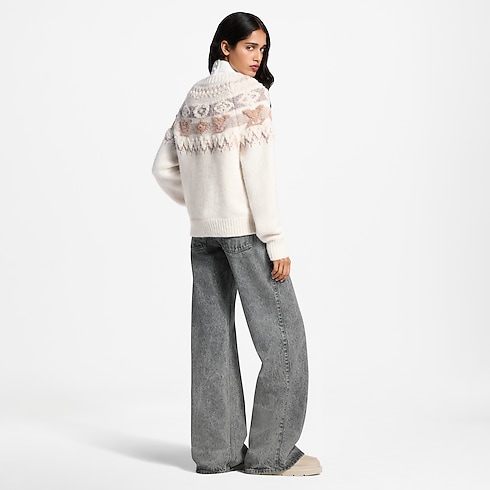 Strickpullover mit Pailletten und alpinem Motiv Damen Ready to Wear Oberteile und Blusen | LOUIS VUITTON (Zoom)