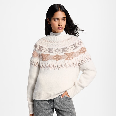 Strickpullover mit Pailletten und alpinem Motiv Damen Ready to Wear Oberteile und Blusen | LOUIS VUITTON (Zoom)
