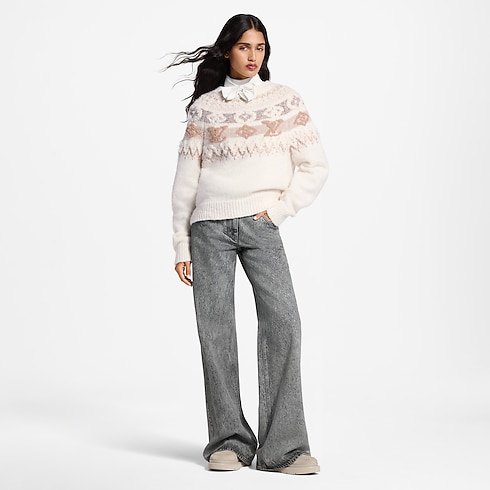 Strickpullover mit Pailletten und alpinem Motiv Damen Ready to Wear Oberteile und Blusen | LOUIS VUITTON (Zoom)