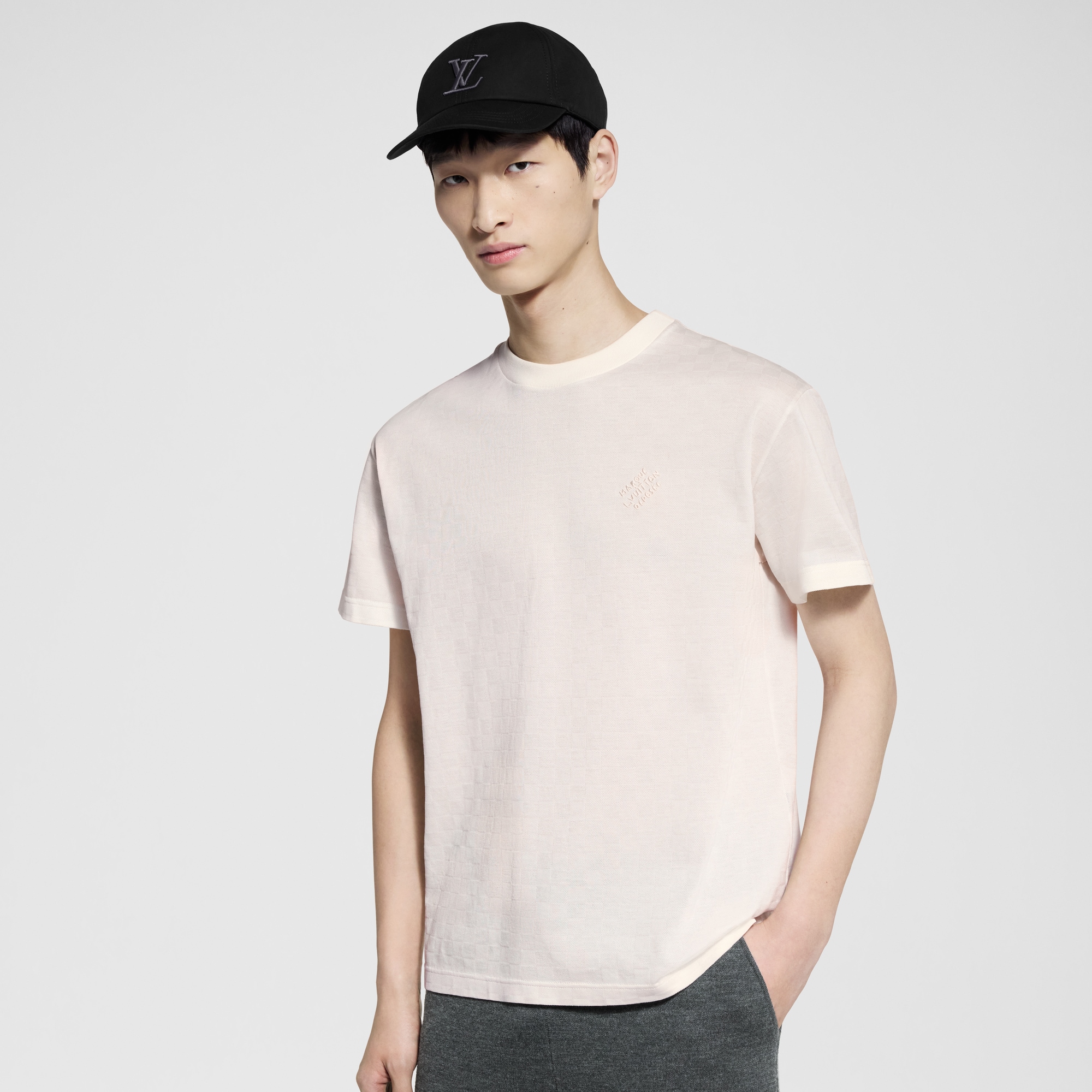 T-Shirt aus Baumwollpiqué mit Damier-Motiv  Herren Ready to Wear T-Shirts und Poloshirts | LOUIS VUITTON (Zoom)