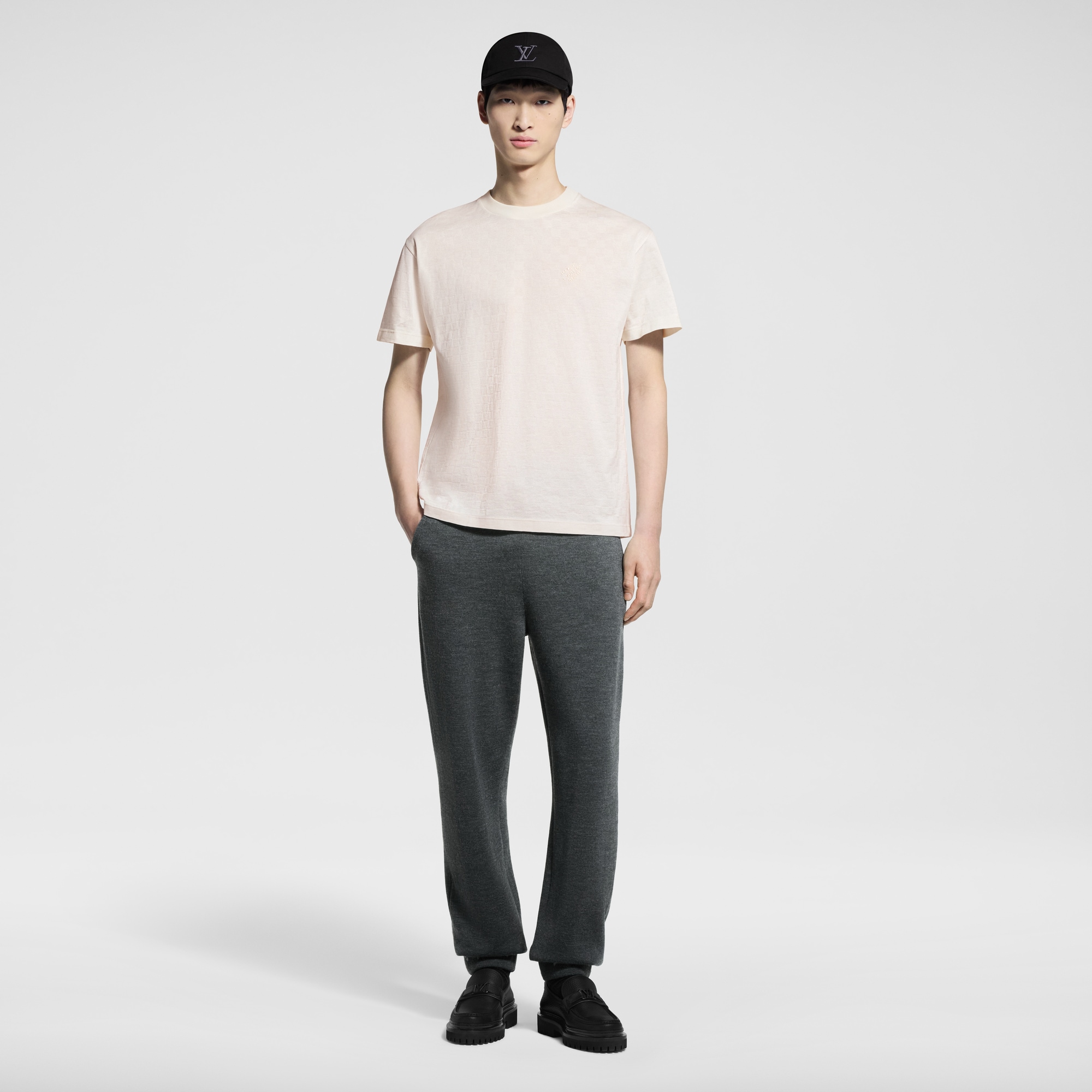 T-Shirt aus Baumwollpiqué mit Damier-Motiv  Herren Ready to Wear T-Shirts und Poloshirts | LOUIS VUITTON (Zoom)