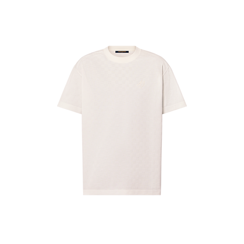 T-Shirt aus Baumwollpiqué mit Damier-Motiv Herren Ready to Wear T-Shirts und Poloshirts | LOUIS VUITTON (Zoom)