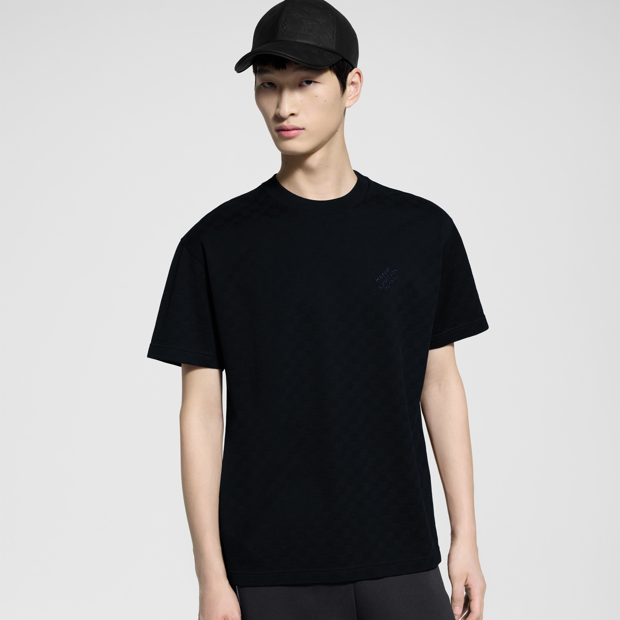 T-Shirt aus Baumwollpiqué mit Damier-Motiv  Herren Ready to Wear T-Shirts und Poloshirts | LOUIS VUITTON (Zoom)