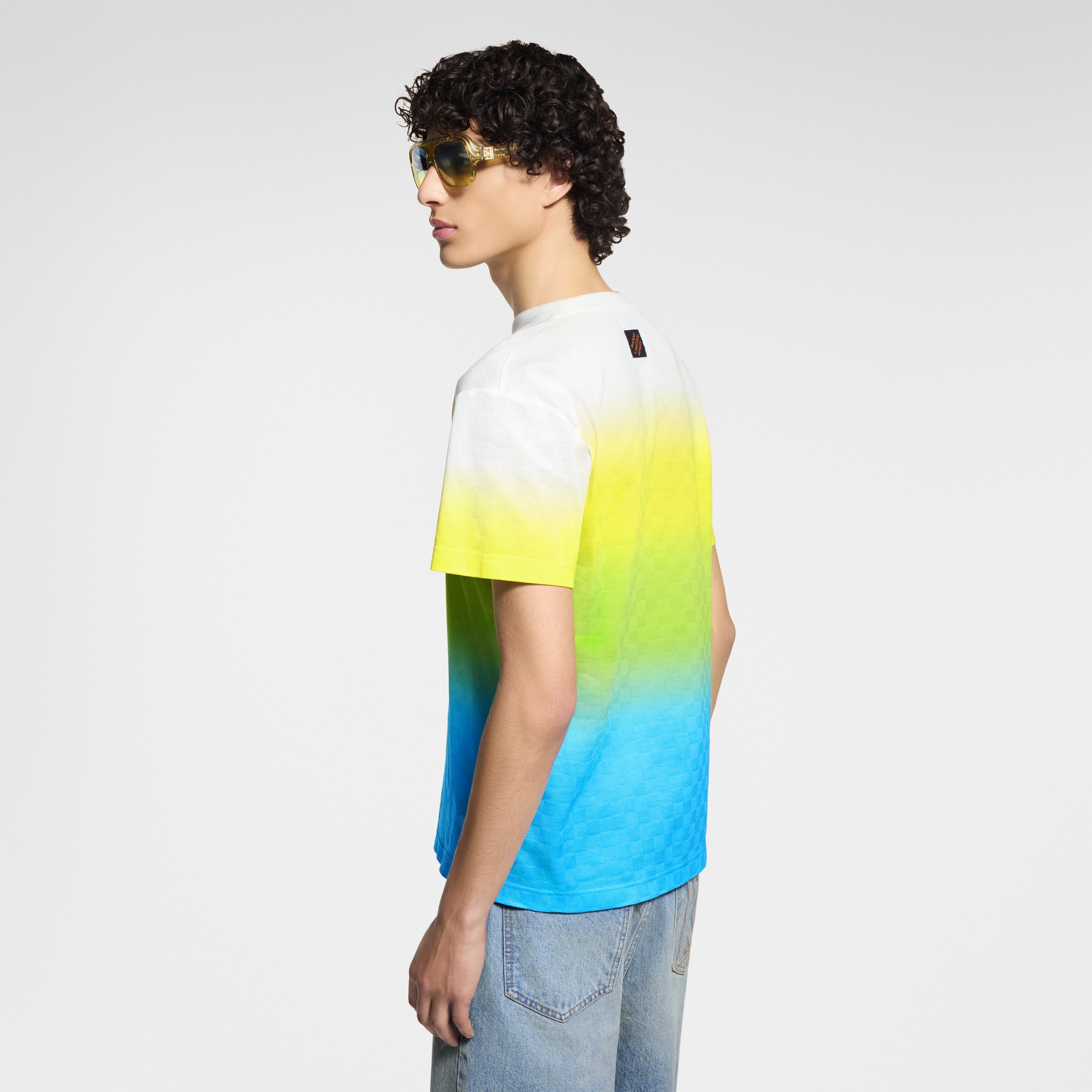 T-Shirt aus Jacquard und Baumwolle mit Damier-Motiv und Farbverlauf  Herren Ready to Wear T-Shirts und Poloshirts | LOUIS VUITTON (Zoom)