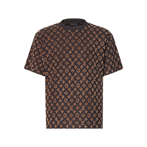T-Shirt aus Samt mit Monogram-Motiv front view