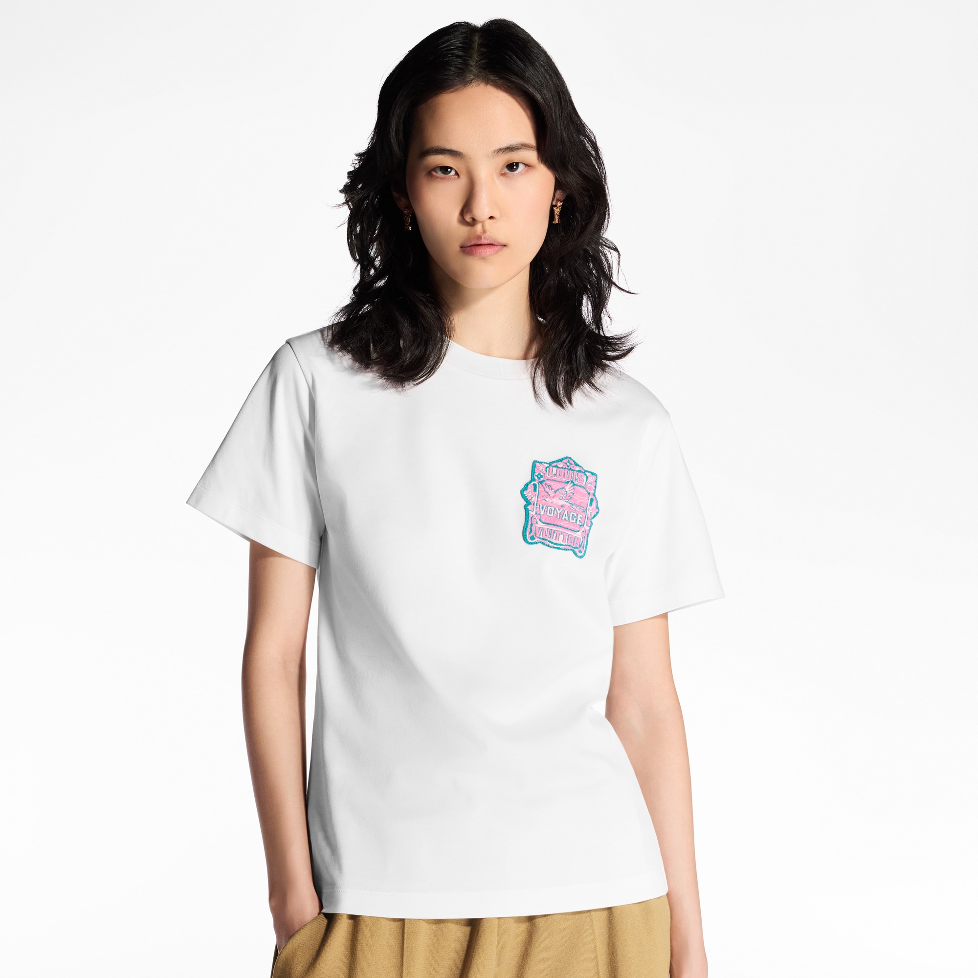 T-Shirt mit Aufnäher samt Papagei  Damen Ready to Wear Tops | LOUIS VUITTON (Zoom)