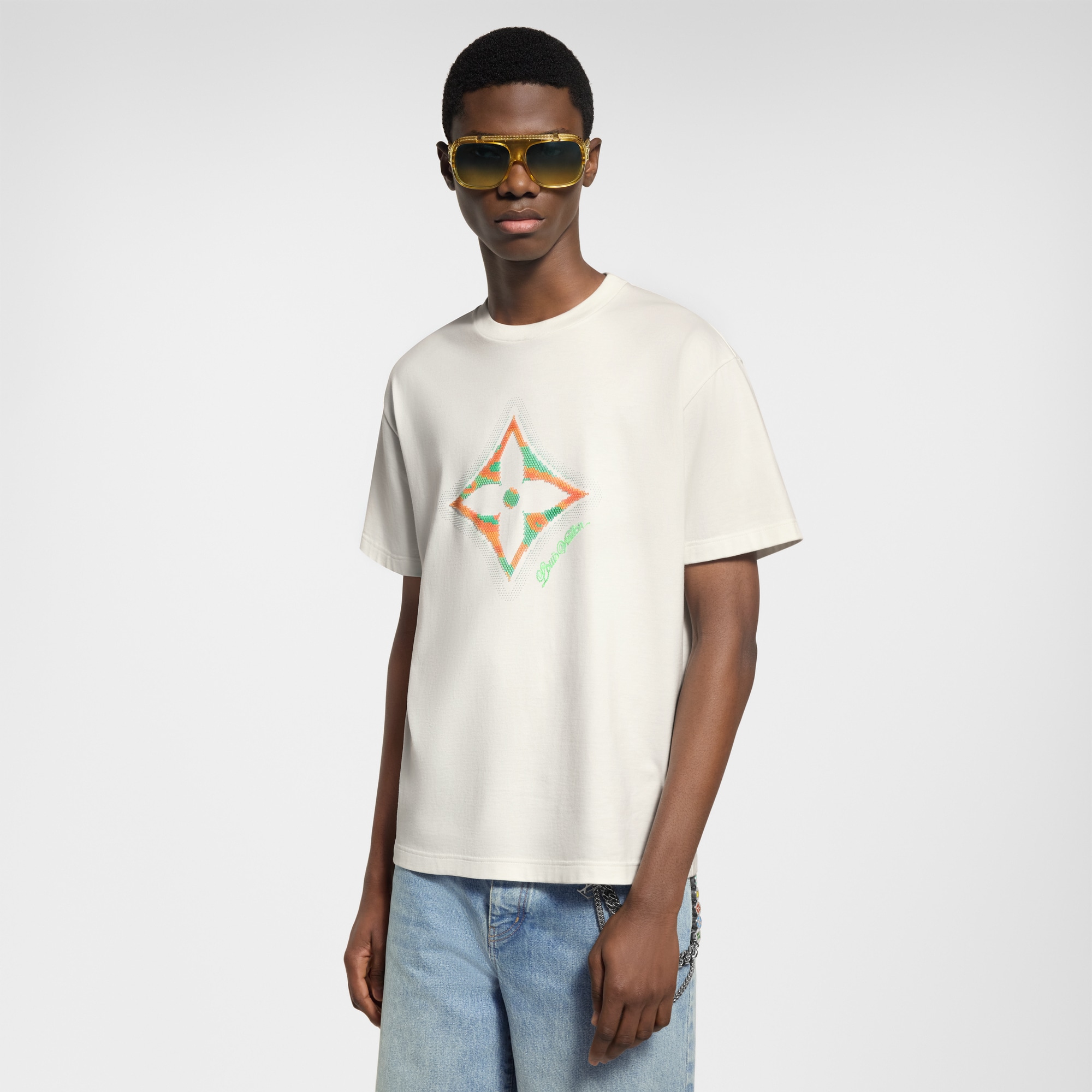 T-Shirt mit Farbverlauf, 3D-Effekt und Monogram-Blüte  Herren Ready to Wear T-Shirts und Poloshirts | LOUIS VUITTON (Zoom)