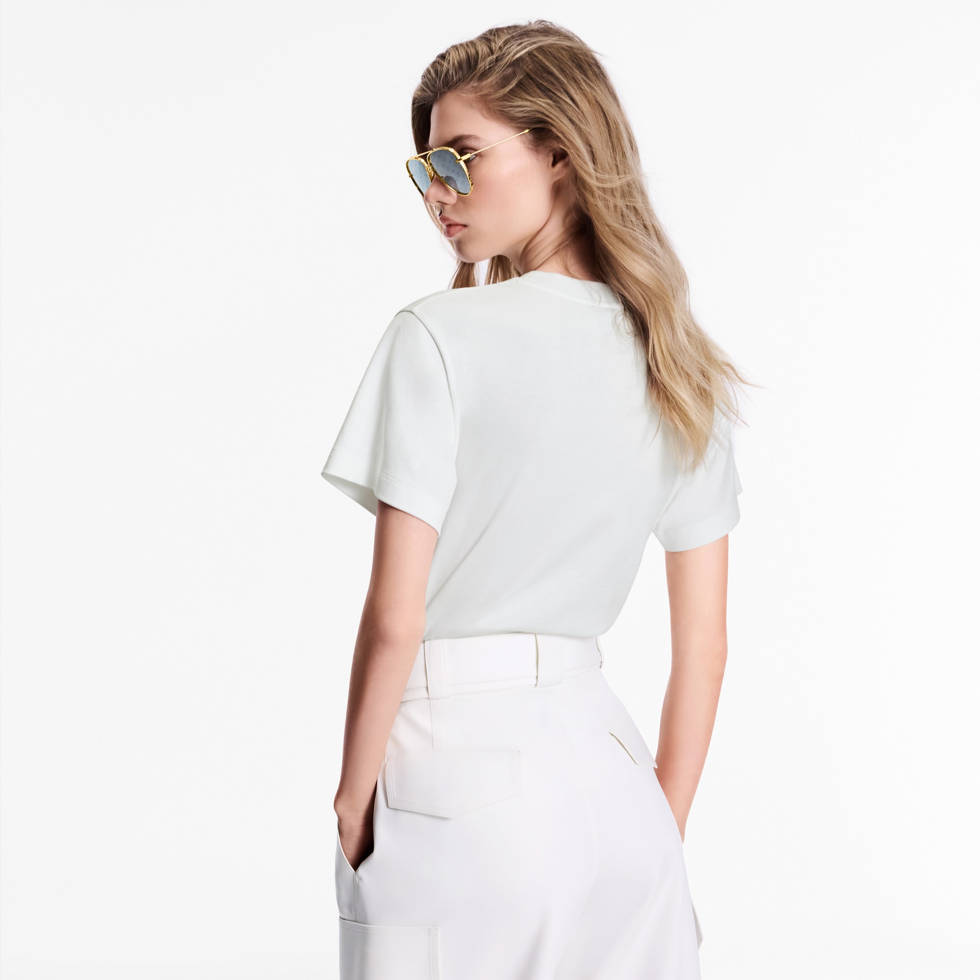 T-Shirt mit geflocktem LV Circle-Motiv  Damen Ready to Wear Tops | LOUIS VUITTON (Zoom)