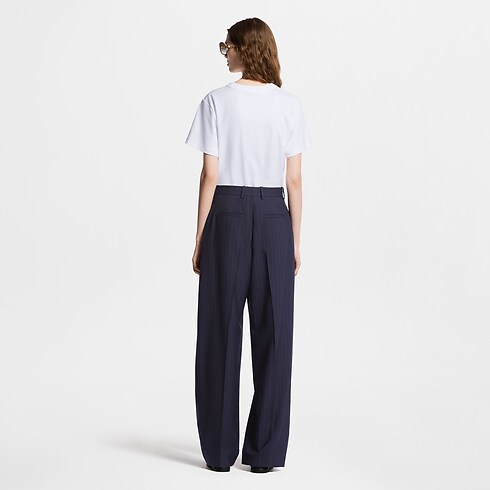 T-Shirt mit gestickter Signatur Damen Ready to Wear Tops | LOUIS VUITTON (Zoom)
