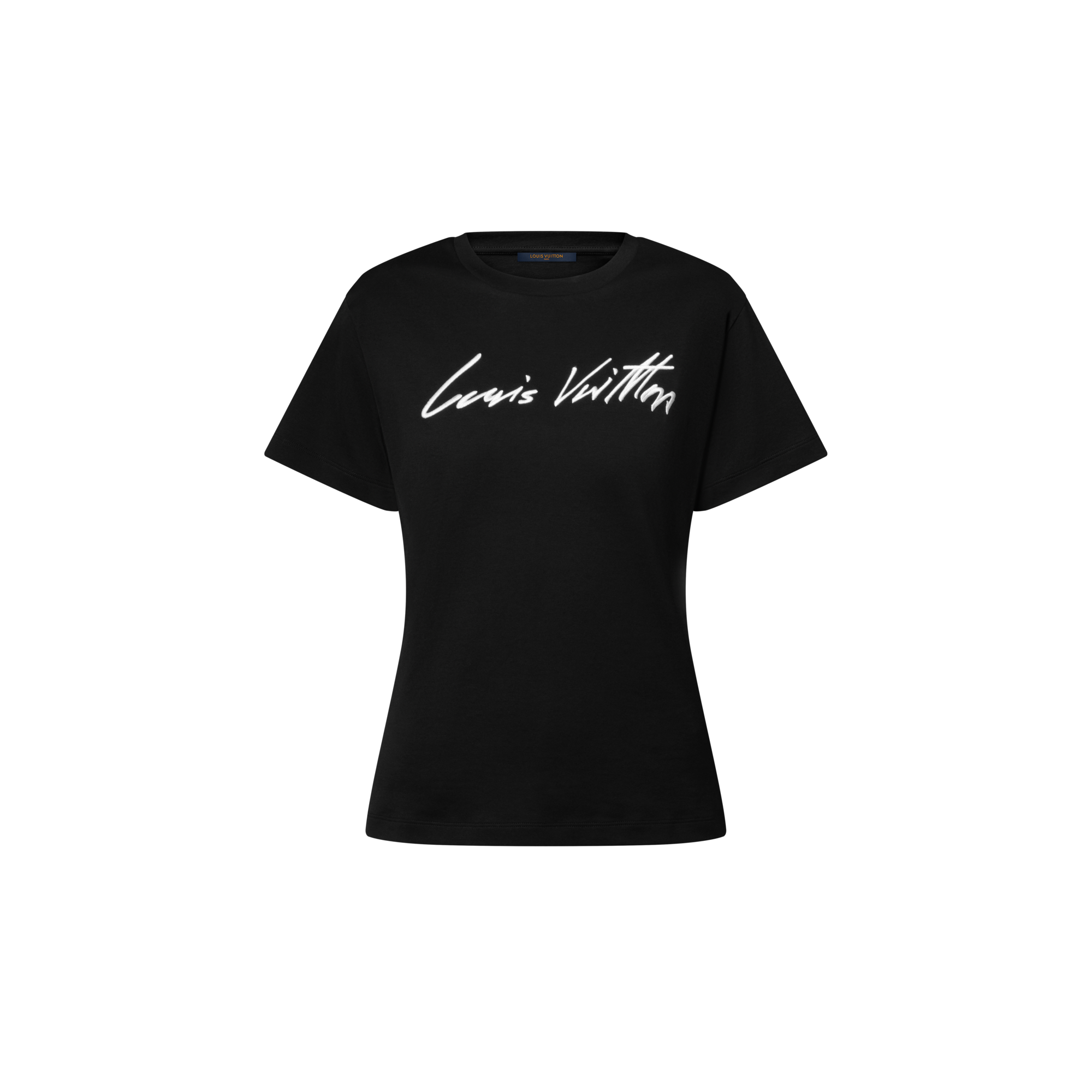 T-Shirt mit kursiver Signatur  Damen Ready to Wear Tops | LOUIS VUITTON (Zoom)