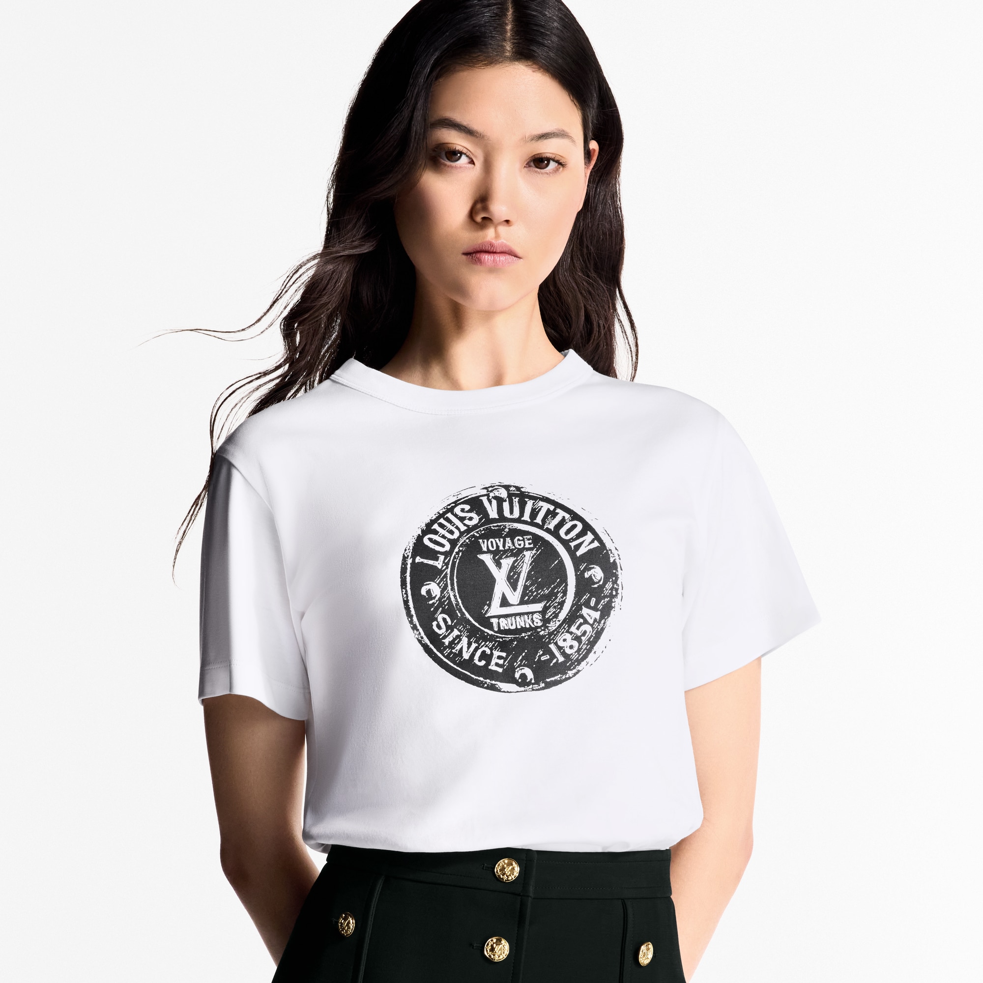 T-Shirt mit LV Stamp  Damen Ready to Wear Tops | LOUIS VUITTON (Zoom)