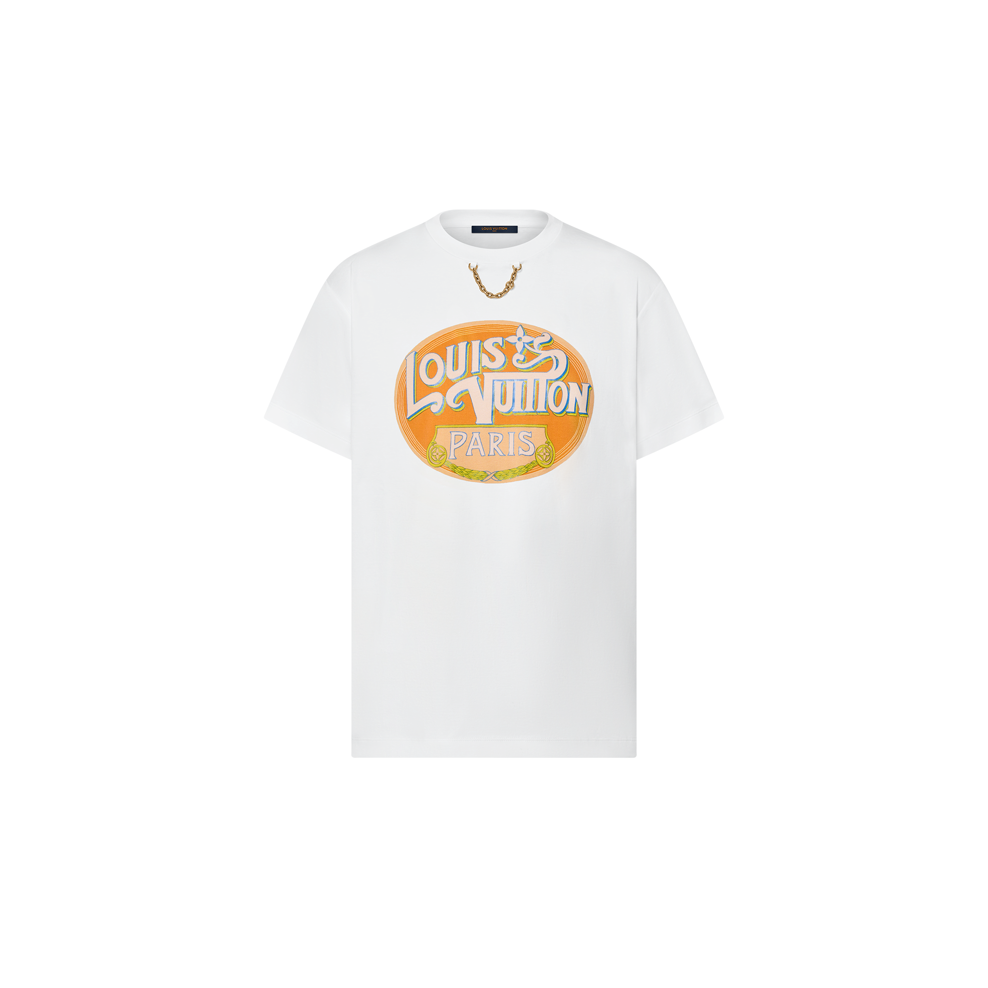 T-Shirt mit Motiv aus Reise-Patches und Louis Vuitton Paris Signatur  Damen Ready to Wear Tops | LOUIS VUITTON (Zoom)