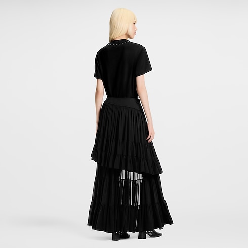 T-Shirt mit Nieten und Monogram-Blüte Damen Ready to Wear Tops | LOUIS VUITTON (Zoom)