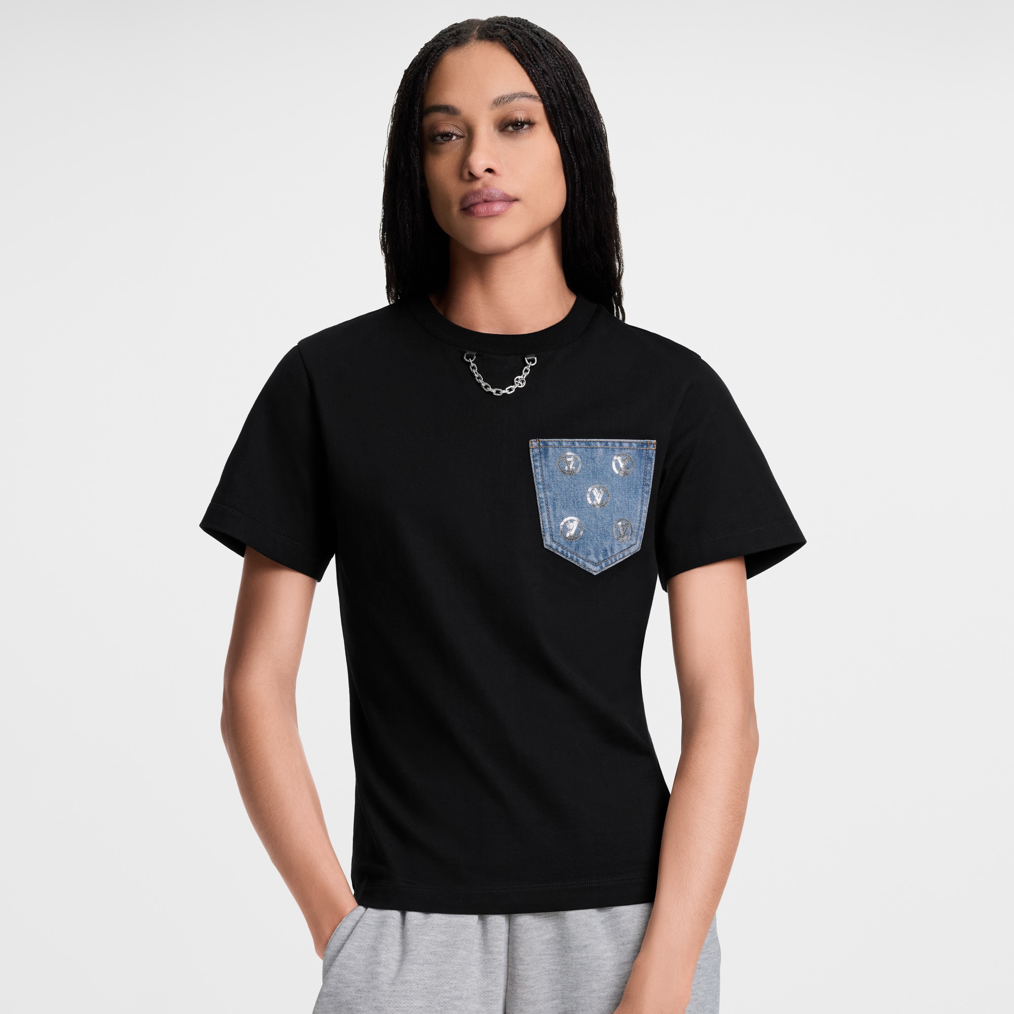 T-Shirt mit Signatur auf der Tasche  Damen Ready to Wear Tops | LOUIS VUITTON (Zoom)