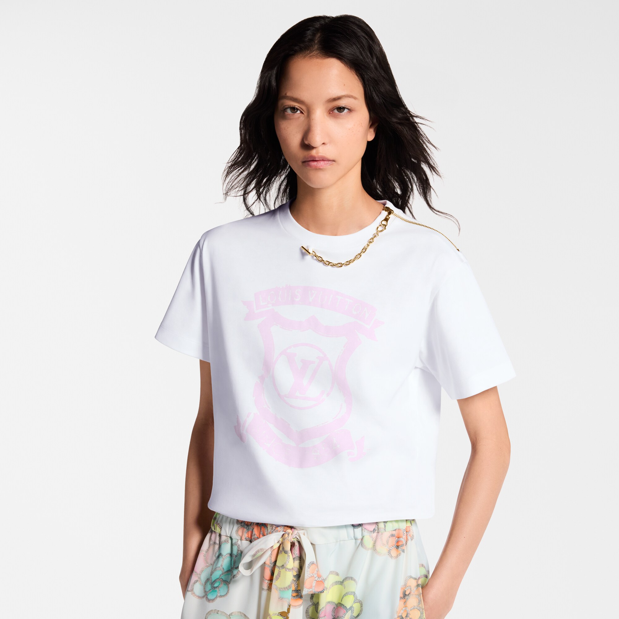 T-Shirt mit Signatur und Reißverschluss-Detail  Damen Ready to Wear Tops | LOUIS VUITTON (Zoom)