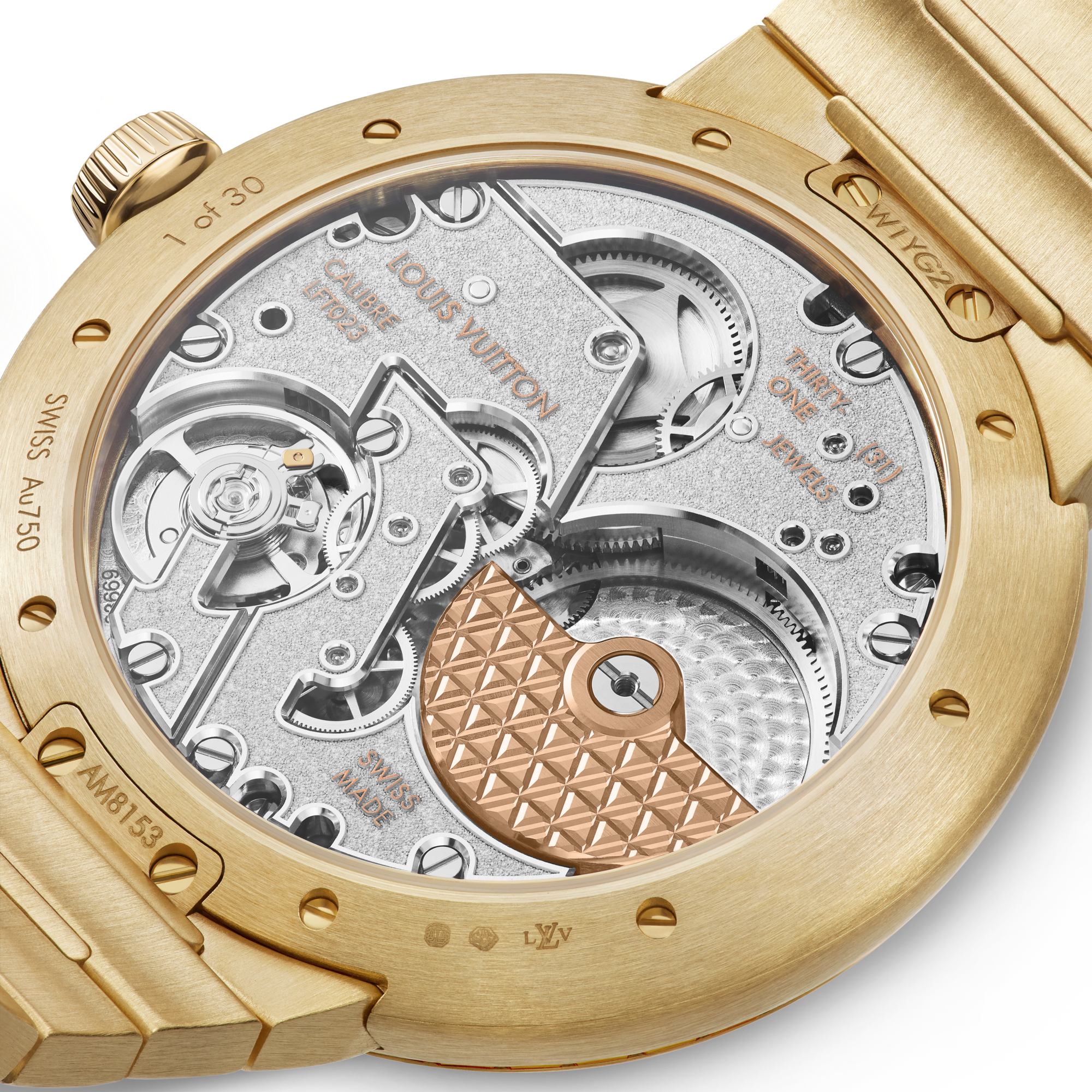Tambour, Automatikuhrwerk, 40 mm, Gelbgold, Onyx, Saphire  Uhren Alle Uhren } | LOUIS VUITTON (Zoom)