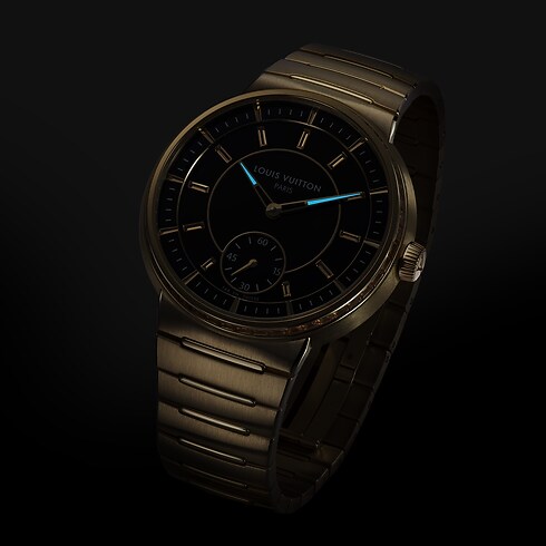 Tambour, Automatikuhrwerk, 40 mm, Gelbgold, Onyx, Saphire Uhren Alle Uhren } | LOUIS VUITTON (Zoom)