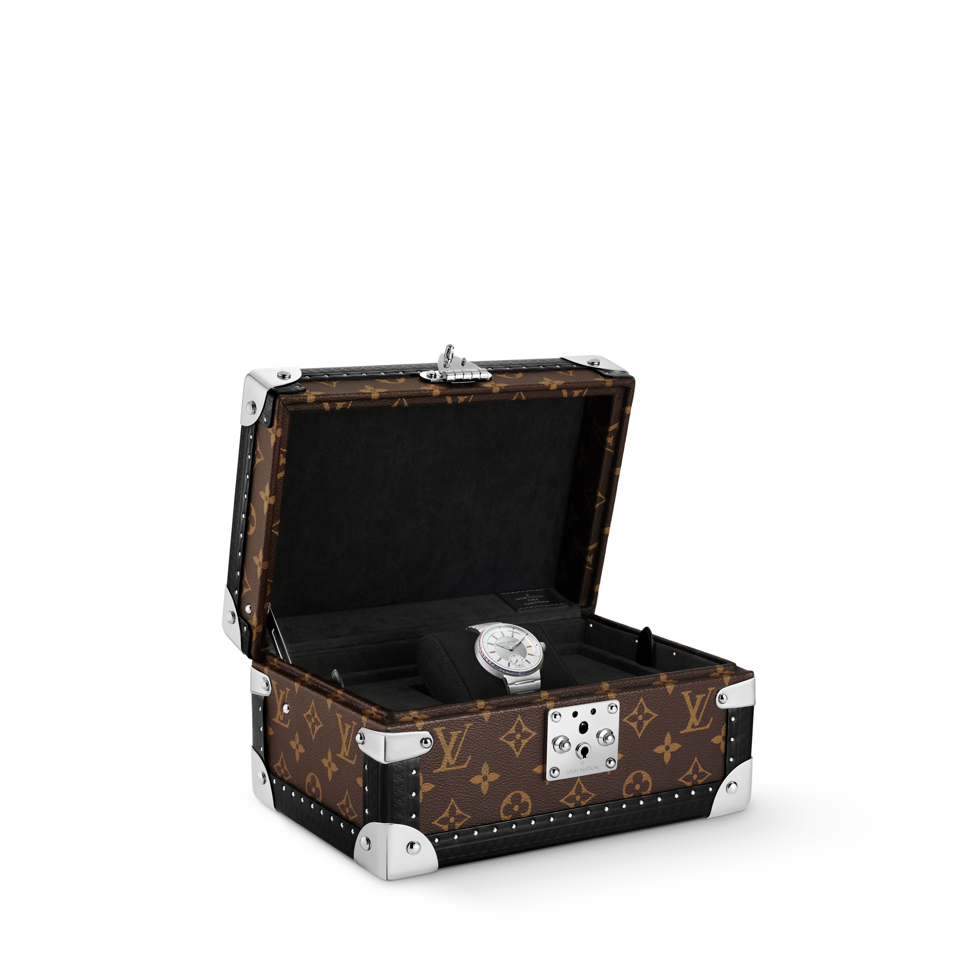 Tambour, Automatikuhrwerk, 40 mm, Platin, Saphire und Rubine  Uhren Alle Uhren } | LOUIS VUITTON (Zoom)