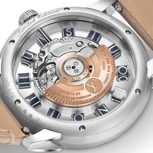 Tambour Taiko Spin Time Air, Automatikuhrwerk, 42,5 mm, Weißgold Uhren Alle Uhren } | LOUIS VUITTON (Zoom)