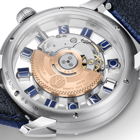 Tambour Spin Time Air, Automatikuhrwerk, 42,5 mm, Weißgold Uhren Alle Uhren } | LOUIS VUITTON (Zoom)