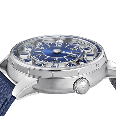 Tambour Spin Time Air, Automatikuhrwerk, 42,5 mm, Weißgold Uhren Alle Uhren } | LOUIS VUITTON (Zoom)