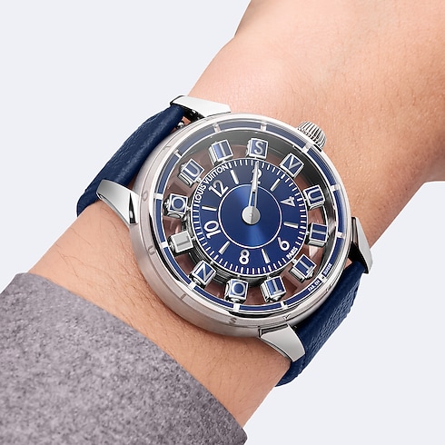Tambour Spin Time Air, Automatikuhrwerk, 42,5 mm, Weißgold Uhren Alle Uhren } | LOUIS VUITTON (Zoom)