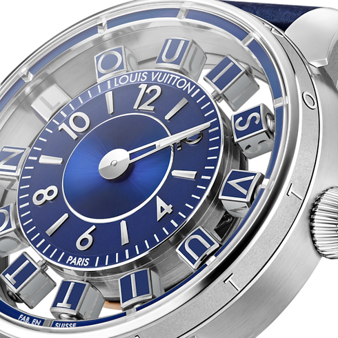 Tambour Spin Time Air, Automatikuhrwerk, 42,5 mm, Weißgold Uhren Alle Uhren } | LOUIS VUITTON (Zoom)