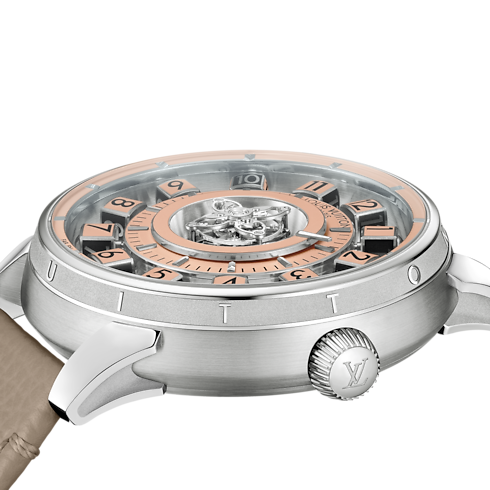 Tambour Spin Time Air Flying Tourbillon, Automatikuhrwerk, 42,5 mm, Platin Uhren Alle Uhren } | LOUIS VUITTON (Zoom)