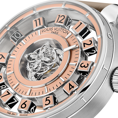 Tambour Spin Time Air Flying Tourbillon, Automatikuhrwerk, 42,5 mm, Platin Uhren Alle Uhren } | LOUIS VUITTON (Zoom)
