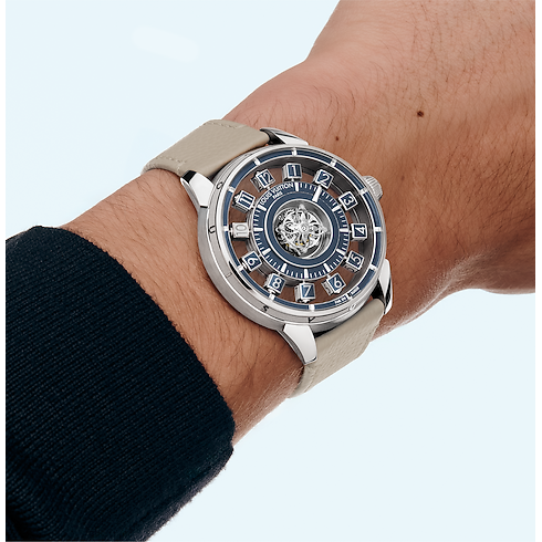 Tambour Spin Time Air Flying Tourbillon, Automatikuhrwerk, 42,5 mm, Weißgold Uhren Alle Uhren } | LOUIS VUITTON (Zoom)