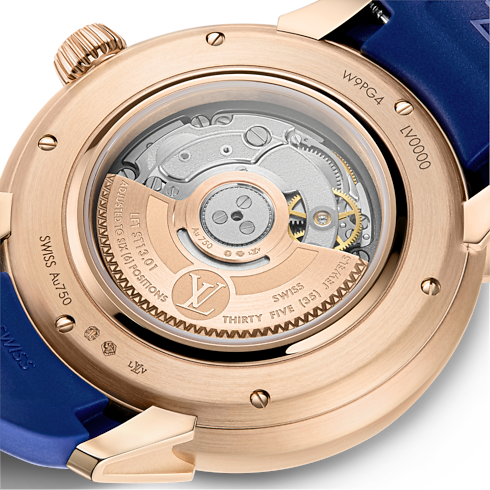 Tambour Spin Time, Automatikuhrwerk, 39,5 mm, Roségold, Opal und Saphire Uhren Alle Uhren } | LOUIS VUITTON (Zoom)