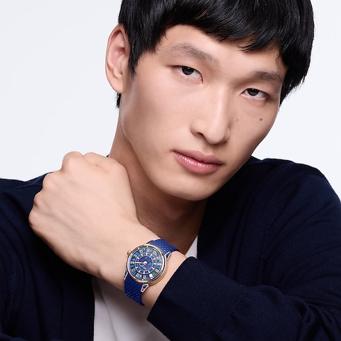 Tambour Spin Time, Automatikuhrwerk, 39,5 mm, Roségold, Opal und Saphire Uhren Alle Uhren } | LOUIS VUITTON (Zoom)