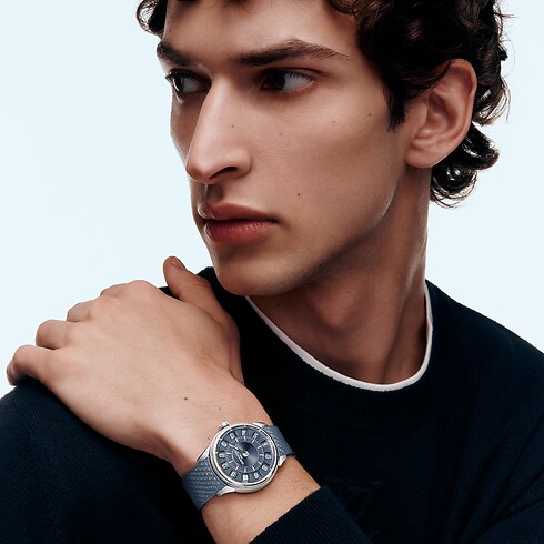 Tambour Spin Time, Automatikuhrwerk, 39,5 mm, Weißgold Uhren Alle Uhren } | LOUIS VUITTON (Zoom)