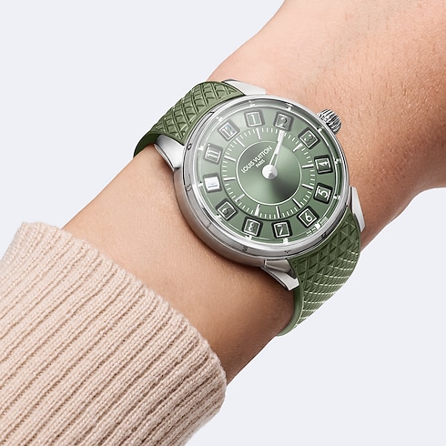 Tambour Spin Time, Automatikuhrwerk, 39,5 mm, Weißgold Uhren Alle Uhren } | LOUIS VUITTON (Zoom)