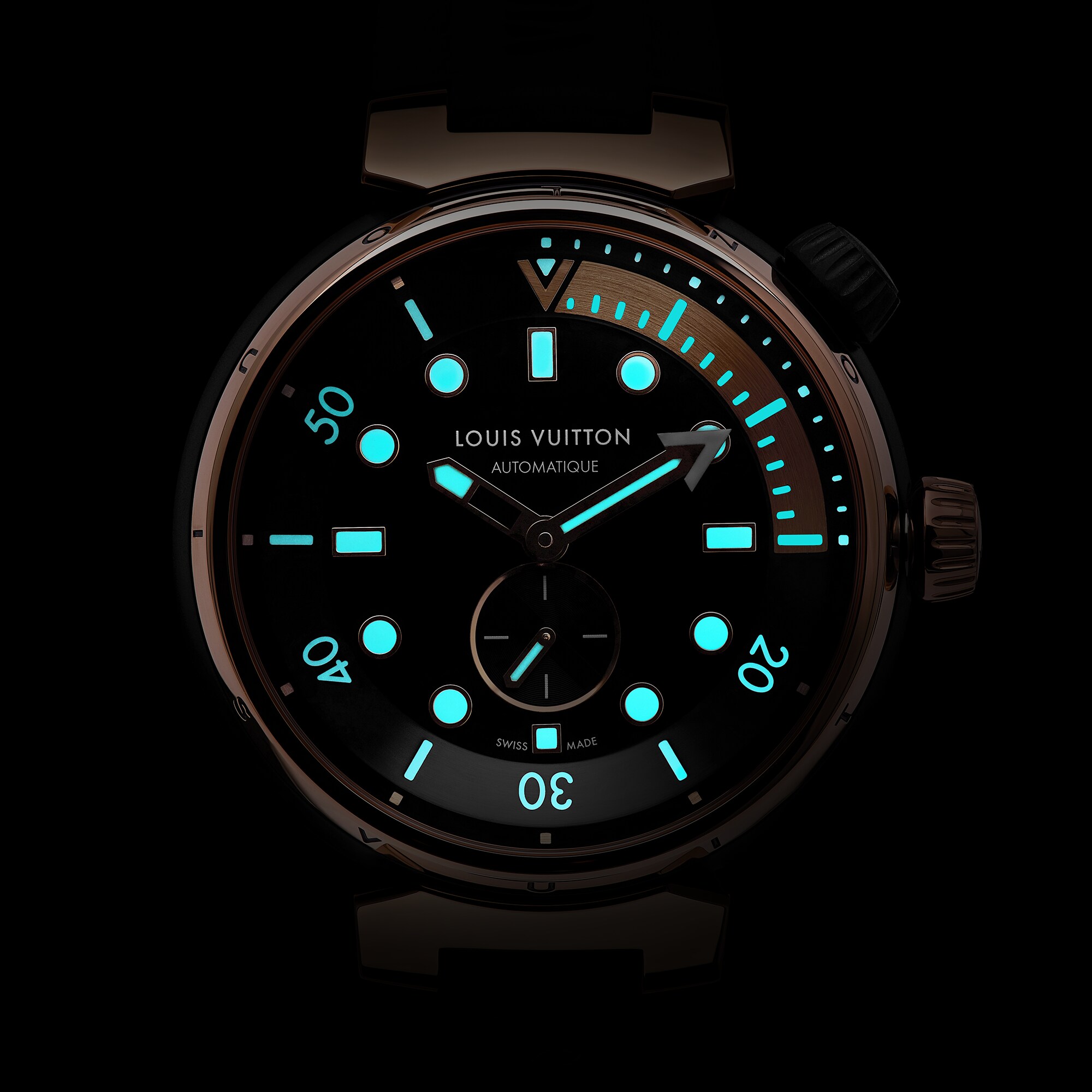 Tambour Street Diver, Automatikuhrwerk, 44 mm, Edelstahl & Roségold  Uhren Alle Uhren } | LOUIS VUITTON (Zoom)