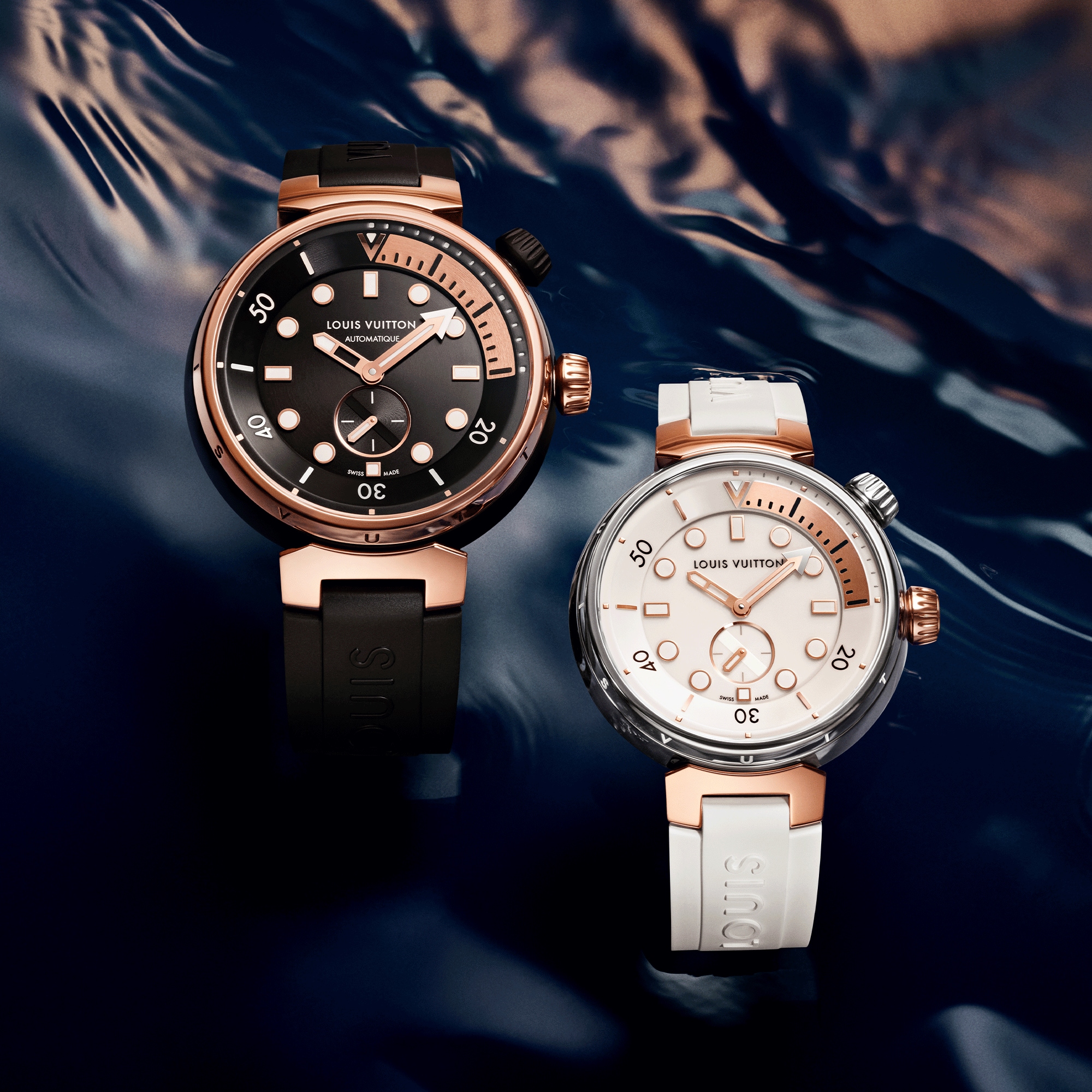 Tambour Street Diver, Automatikuhrwerk, 44 mm, Edelstahl & Roségold  Uhren Alle Uhren } | LOUIS VUITTON (Zoom)