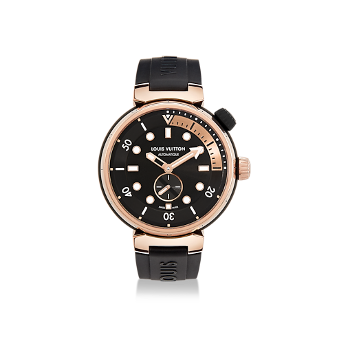 Tambour Street Diver, Automatikuhrwerk, 44 mm, Edelstahl & Roségold Uhren Alle Uhren } | LOUIS VUITTON (Zoom)