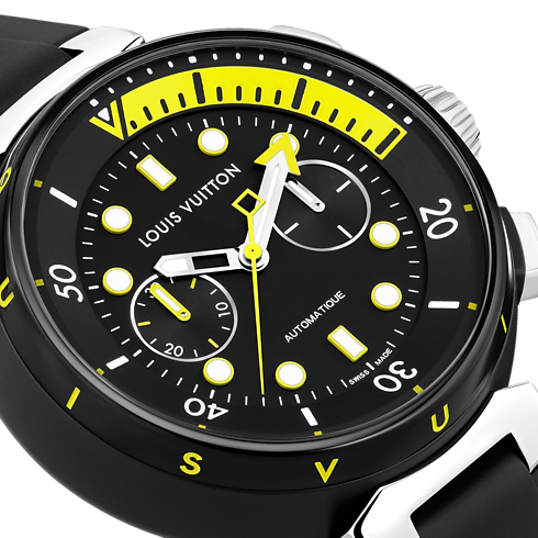 Tambour Street Diver Chronograph, Automatikuhrwerk, 46 mm, Edelstahl Uhren Alle Uhren } | LOUIS VUITTON (Zoom)