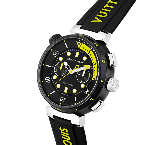 Tambour Street Diver Chronograph, Automatikuhrwerk, 46 mm, Edelstahl Uhren Alle Uhren } | LOUIS VUITTON (Zoom)