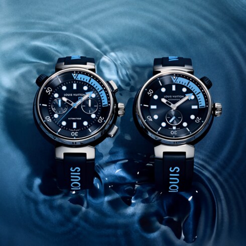 Tambour Street Diver, Quarzuhrwerk, 39,5 mm, Edelstahl und Roségold Uhren Alle Uhren } | LOUIS VUITTON