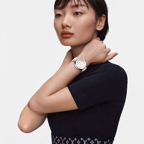 Tambour Street Diver, Quarzuhrwerk, 39,5mm, Edelstahl & Roségold Uhren Alle Uhren } | LOUIS VUITTON (Zoom)