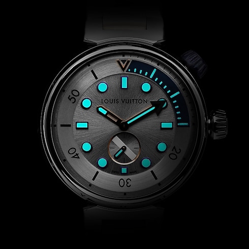 Tambour Street Diver, Quarzuhrwerk, 39,5mm, Edelstahl Uhren Alle Uhren } | LOUIS VUITTON (Zoom)