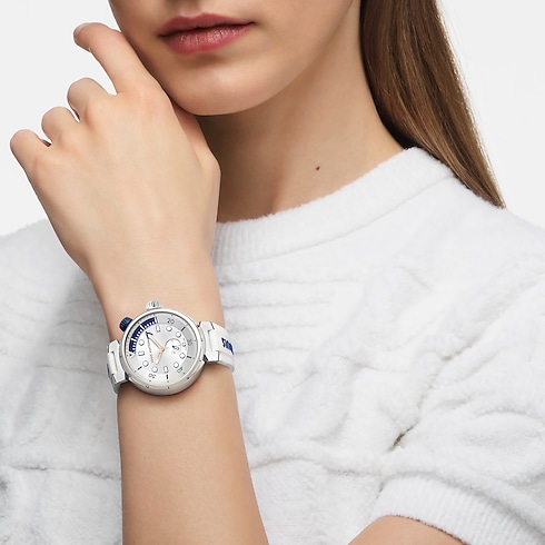 Tambour Street Diver, Quarzuhrwerk, 39,5mm, Edelstahl Uhren Alle Uhren } | LOUIS VUITTON (Zoom)